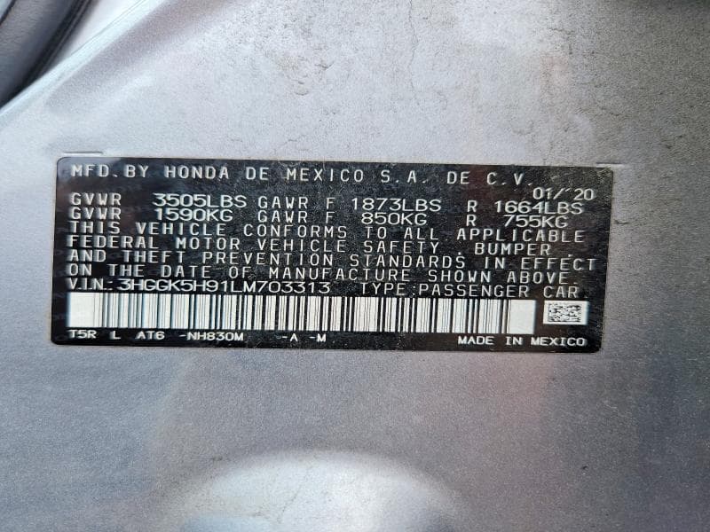 2020 HONDA FIT EXL 12