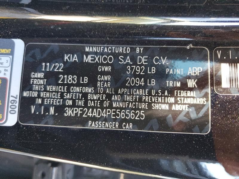 2023 KIA FORTE LX 13
