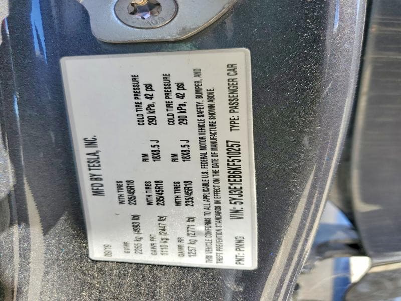 2019 TESLA MODEL 3 12