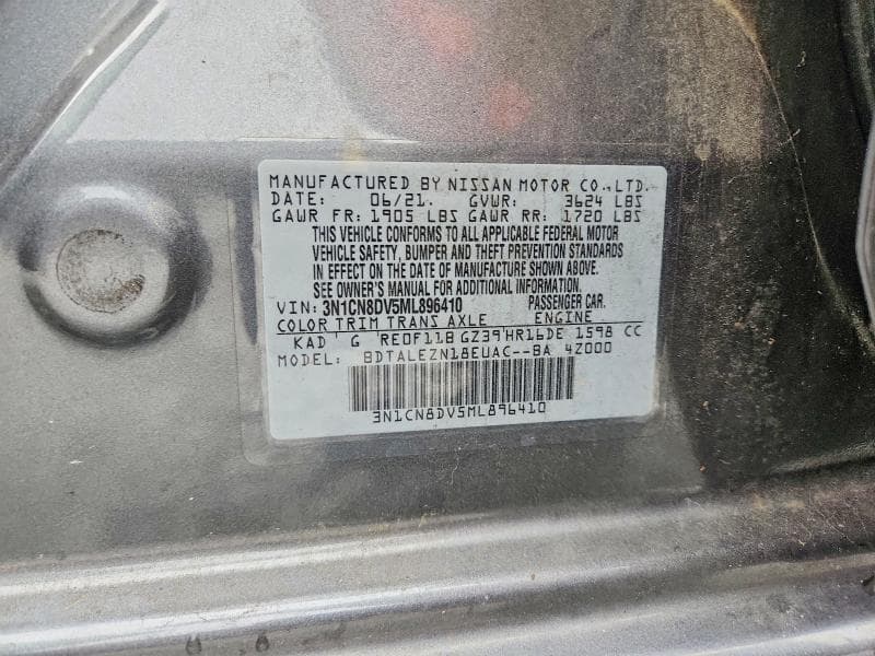 2021 NISSAN VERSA S 12