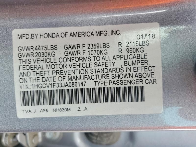 2018 HONDA ACCORD SPORT 12