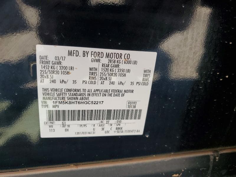 2017 FORD EXPLORER PLATINUM 13