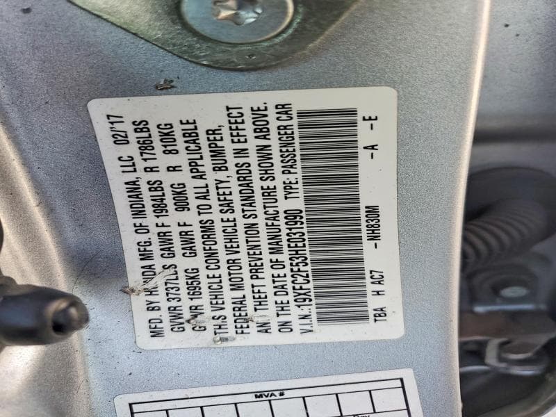 2017 HONDA CIVIC LX 12
