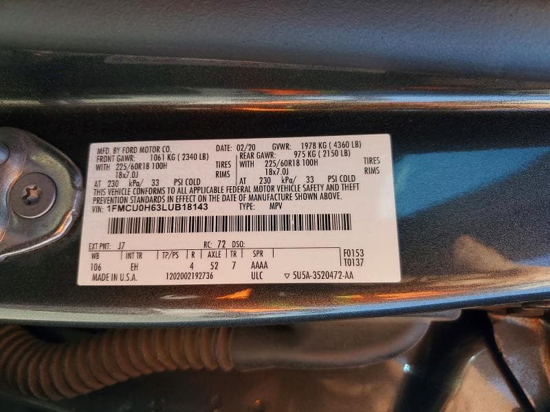 2020 FORD ESCAPE SEL 13