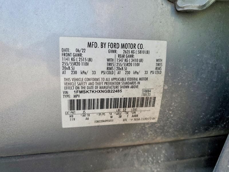 2022 FORD EXPLORER ST-LINE 14