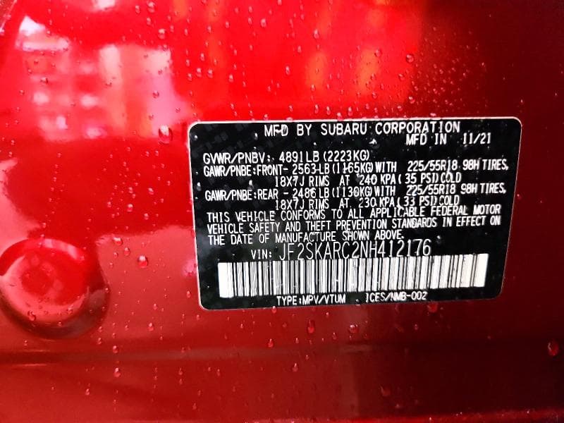 2022 SUBARU FORESTER TOURING 13