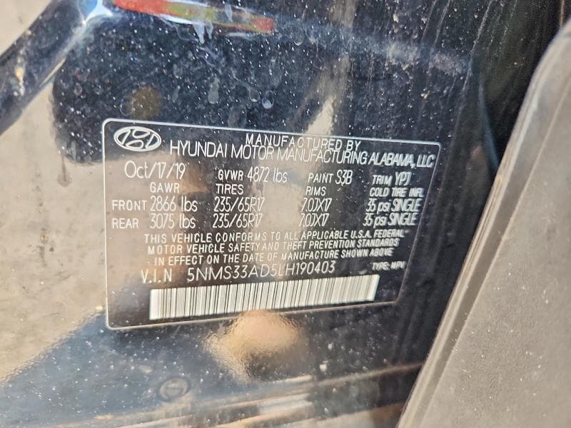 2020 HYUNDAI SANTA FE SEL 14