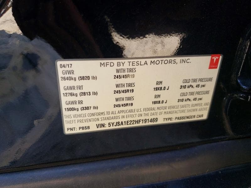 2017 TESLA MODEL S 13