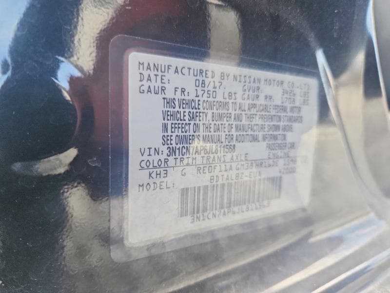 2018 NISSAN VERSA SV 13
