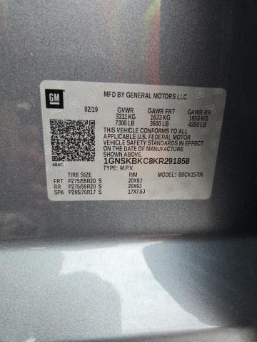 2019 CHEVROLET TAHOE 14