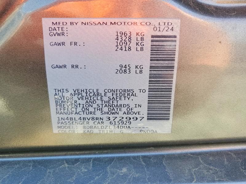 2024 NISSAN ALTIMA S 12