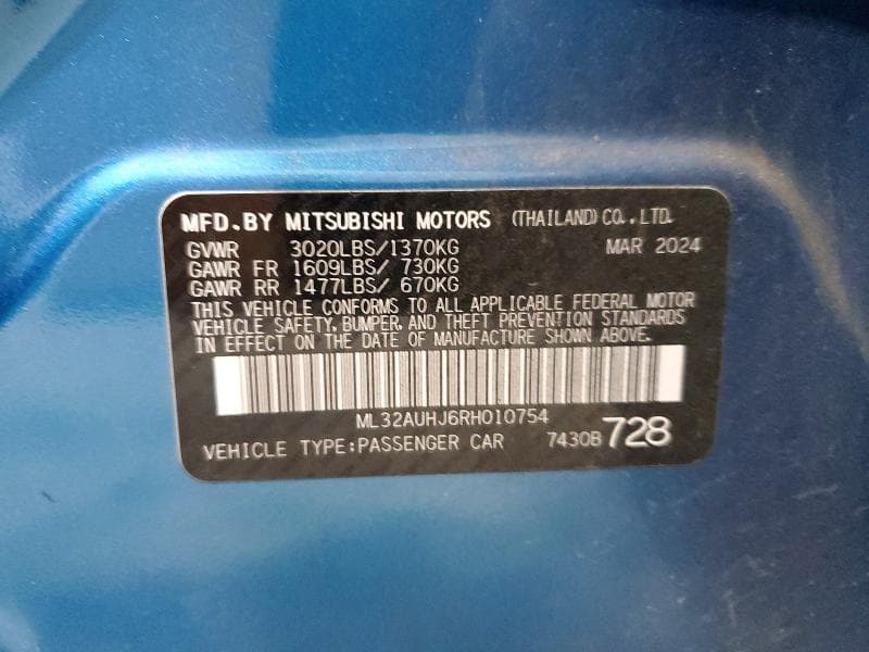 2024 MITSUBISHI MIRAGE ES 12