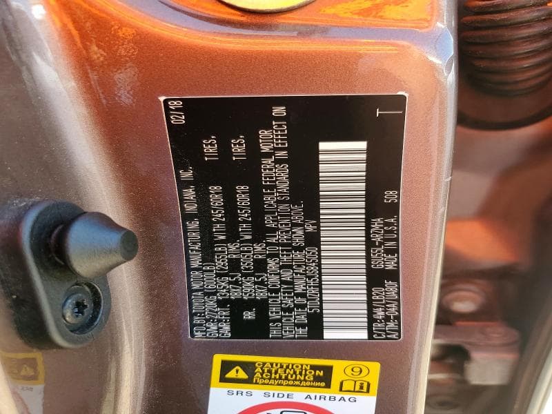 2018 TOYOTA HIGHLANDER XLE 13