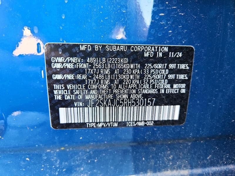 2024 SUBARU FORESTER WILDERNESS 12
