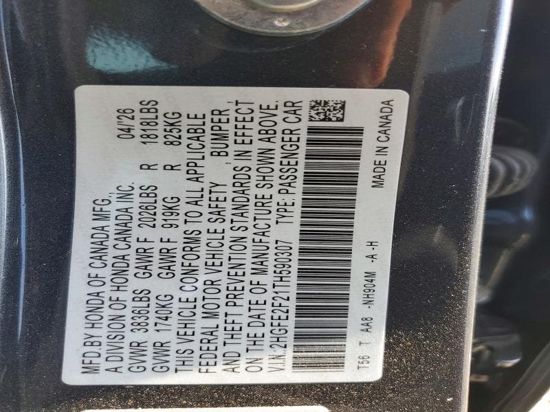2026 HONDA CIVIC LX 12