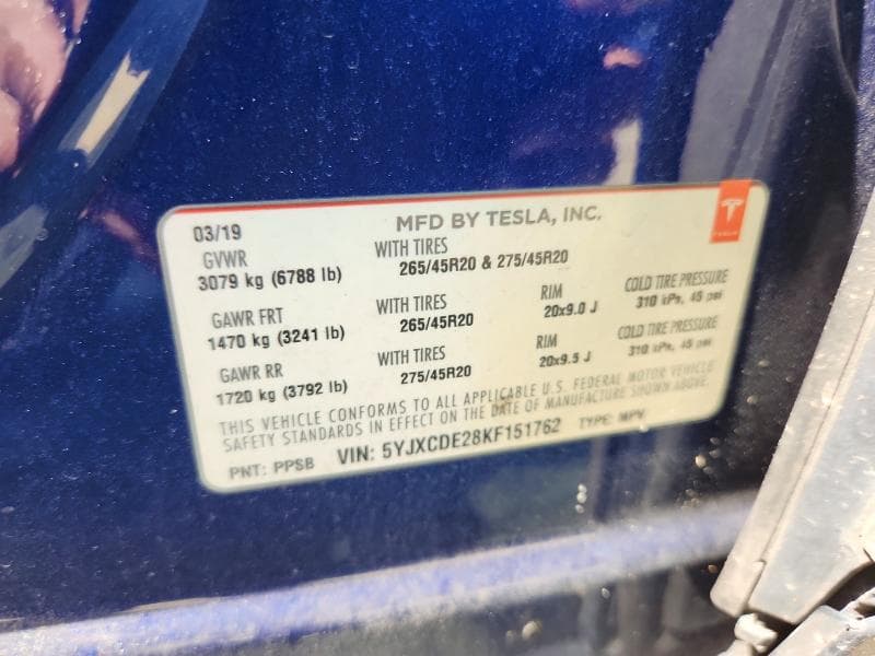 2019 TESLA MODEL X 13