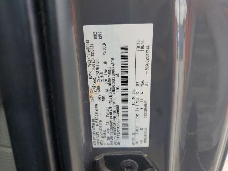 2018 FORD F150 SUPER CAB 12