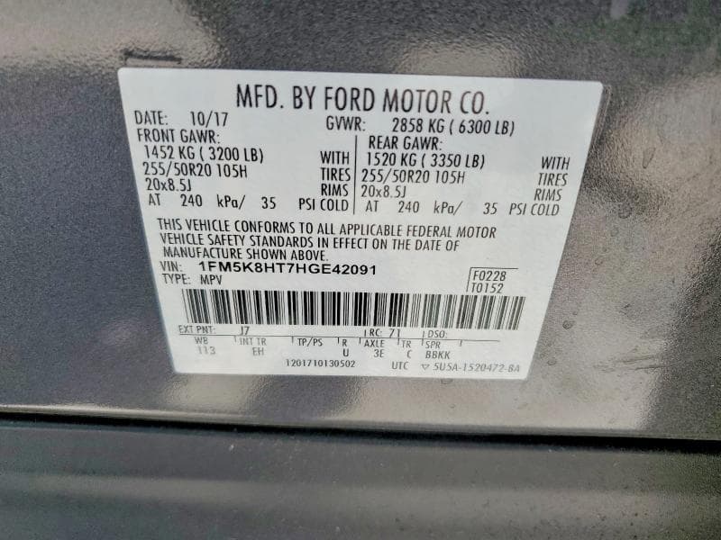 2017 FORD EXPLORER PLATINUM 12