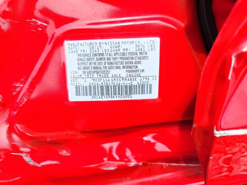 2019 NISSAN SENTRA SR 12