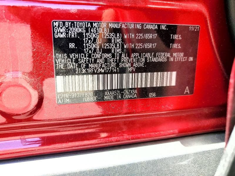 2021 TOYOTA RAV4 LE 13