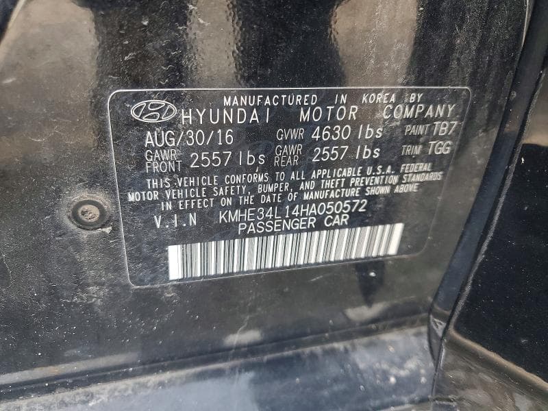 2017 HYUNDAI SONATA HYBRID LIMITED 12