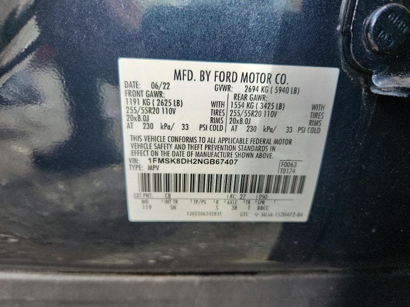 2022 FORD EXPLORER XLT 14