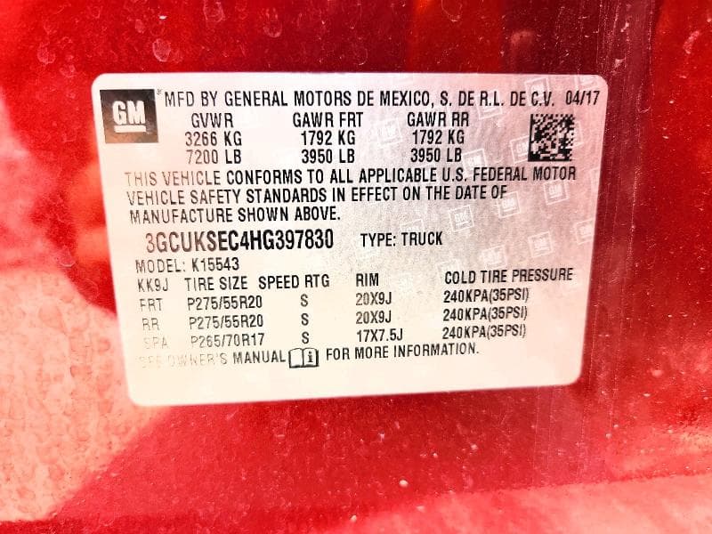 2017 CHEVROLET SILVERADO K1500 LTZ 12