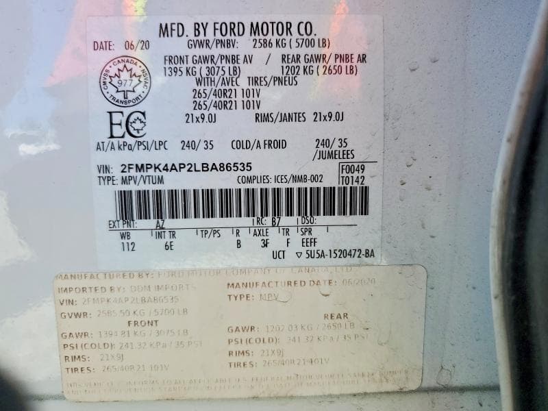 2020 FORD EDGE ST 13