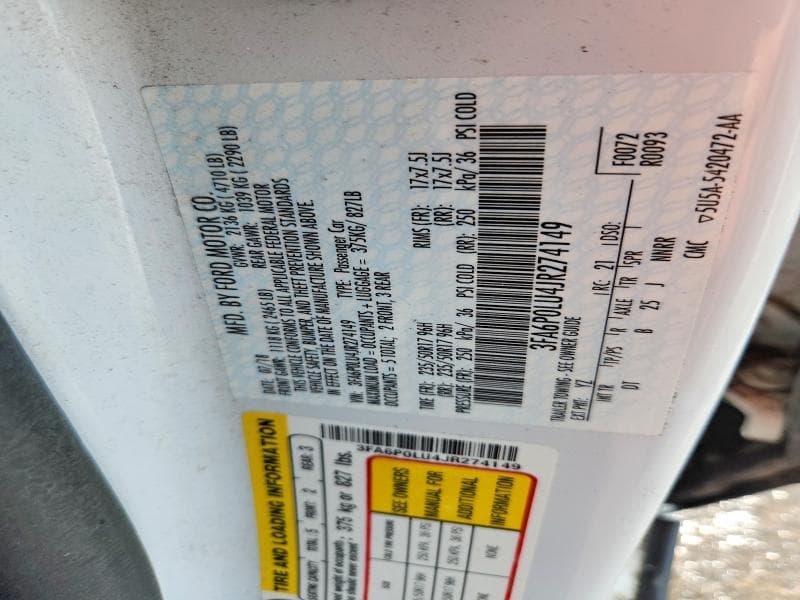 2018 FORD FUSION SE HYBRID 12