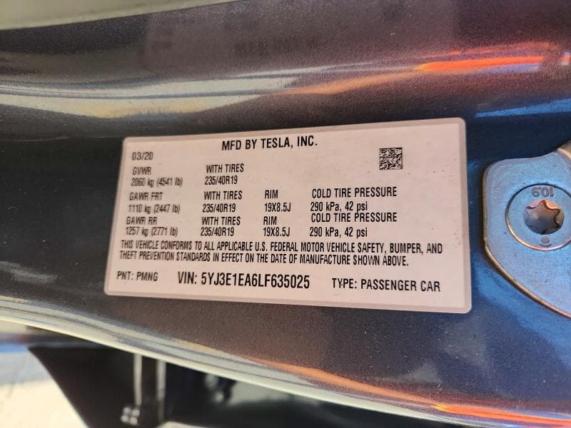 2020 TESLA MODEL 3 12