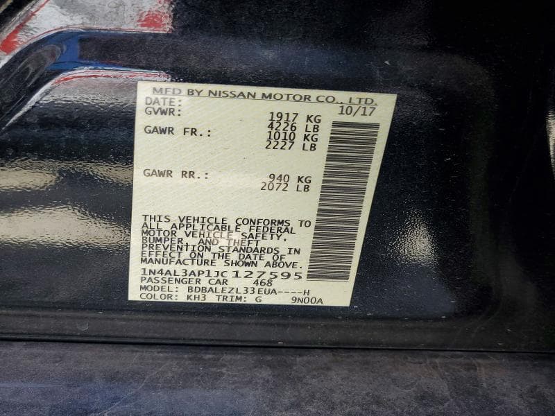 2018 NISSAN ALTIMA 2.5 S 12