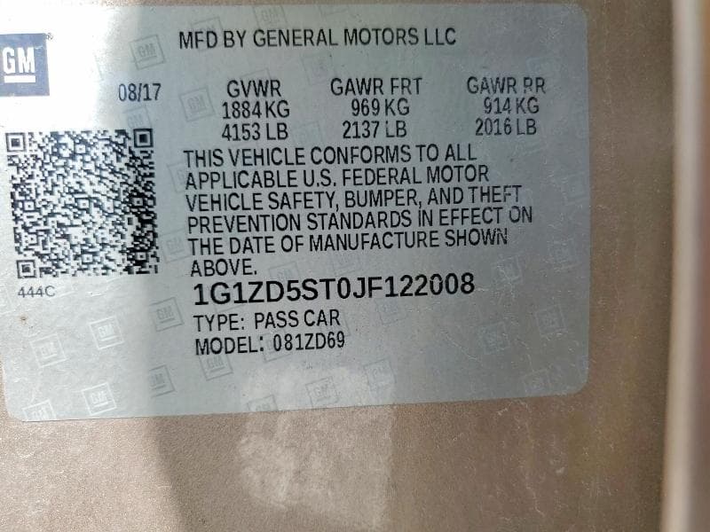 2018 CHEVROLET MALIBU LT 12