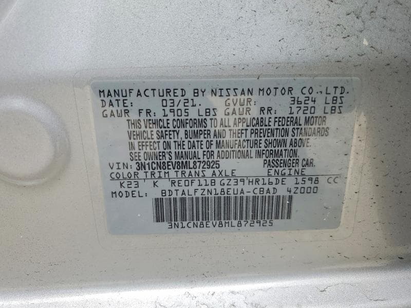 2021 NISSAN VERSA SV 13