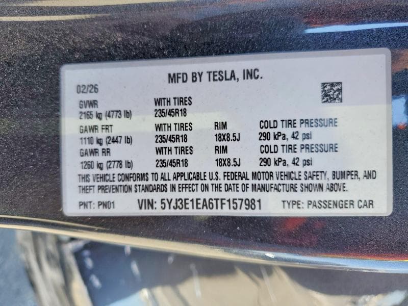 2026 TESLA MODEL 3 12