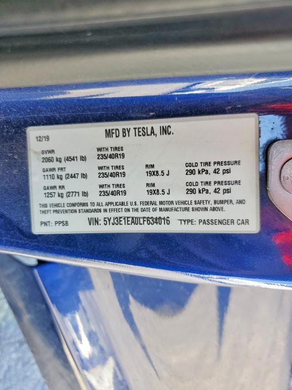 2020 TESLA MODEL 3 12