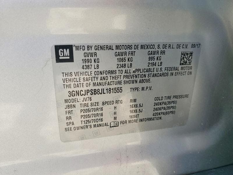 2018 CHEVROLET TRAX 1LT 13