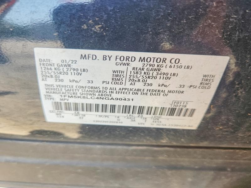 2022 FORD EXPLORER KING RANCH 13