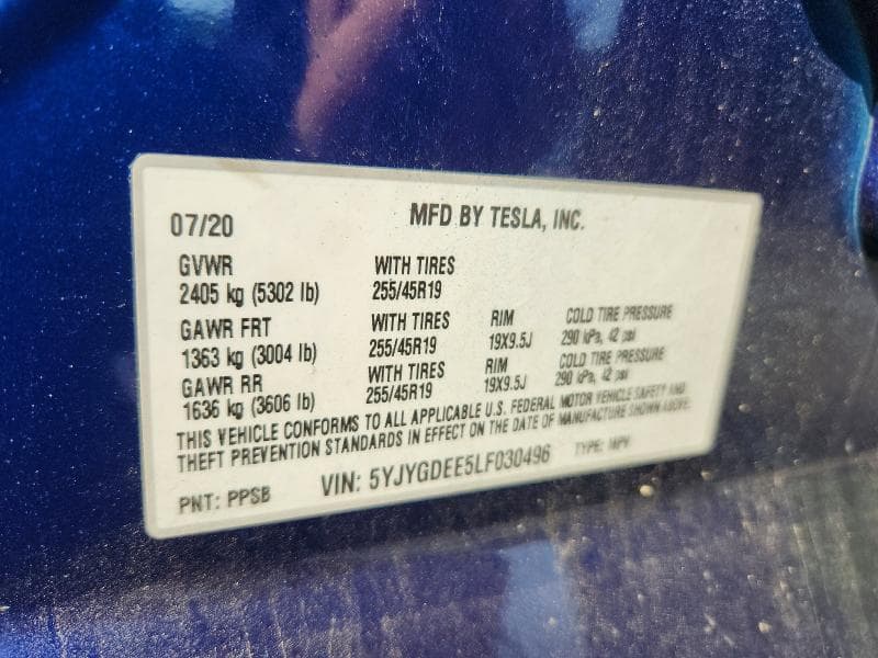 2020 TESLA MODEL Y 12