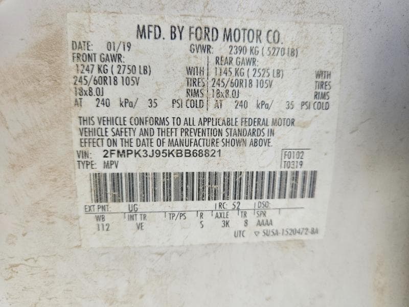 2019 FORD EDGE SEL 13