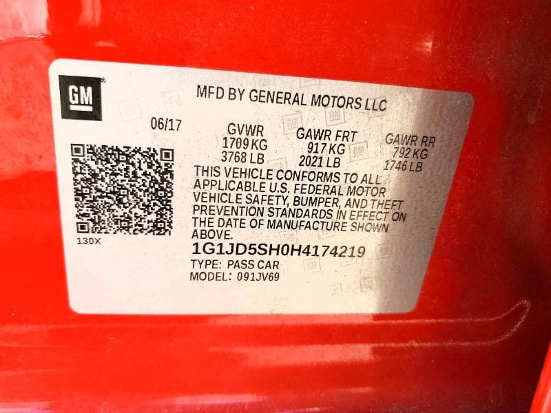 2017 CHEVROLET SONIC LT 12