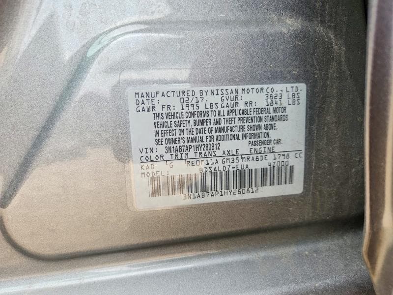 2017 NISSAN SENTRA SV 12