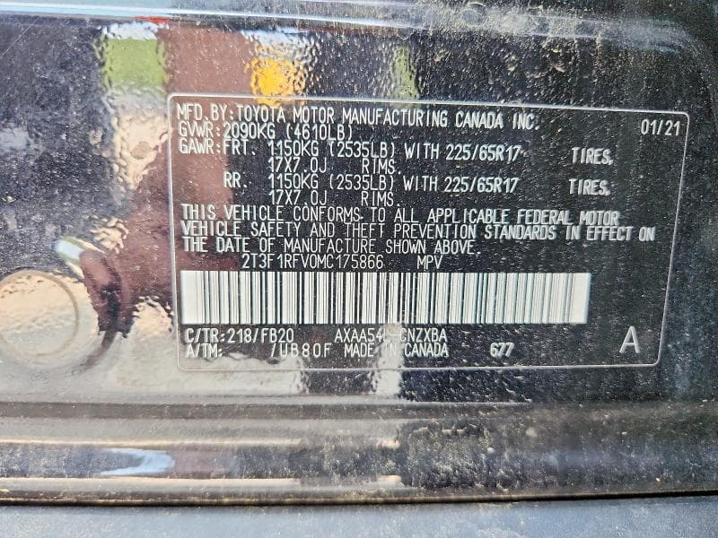 2021 TOYOTA RAV4 LE 13