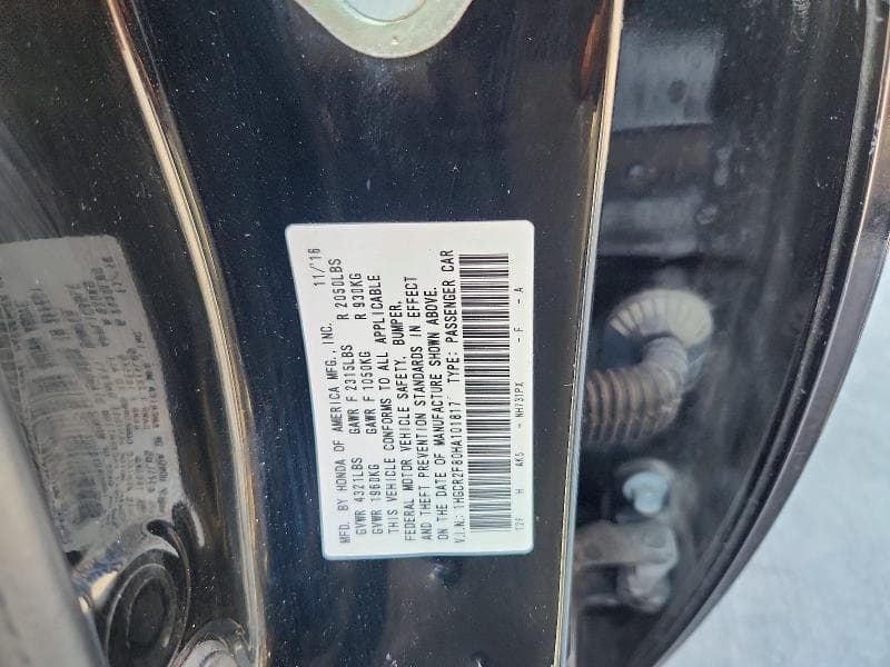 2017 HONDA ACCORD EXL 12
