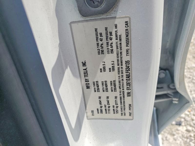 2020 TESLA MODEL 3 12