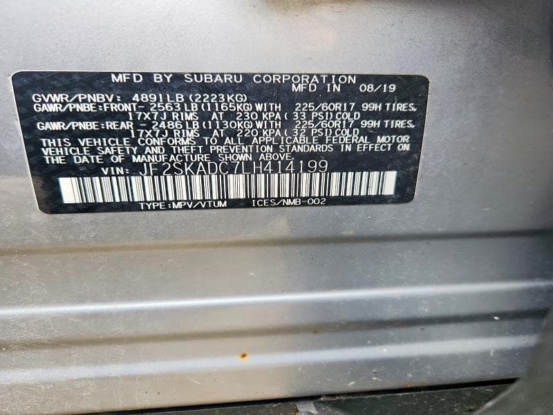 2020 SUBARU FORESTER 14