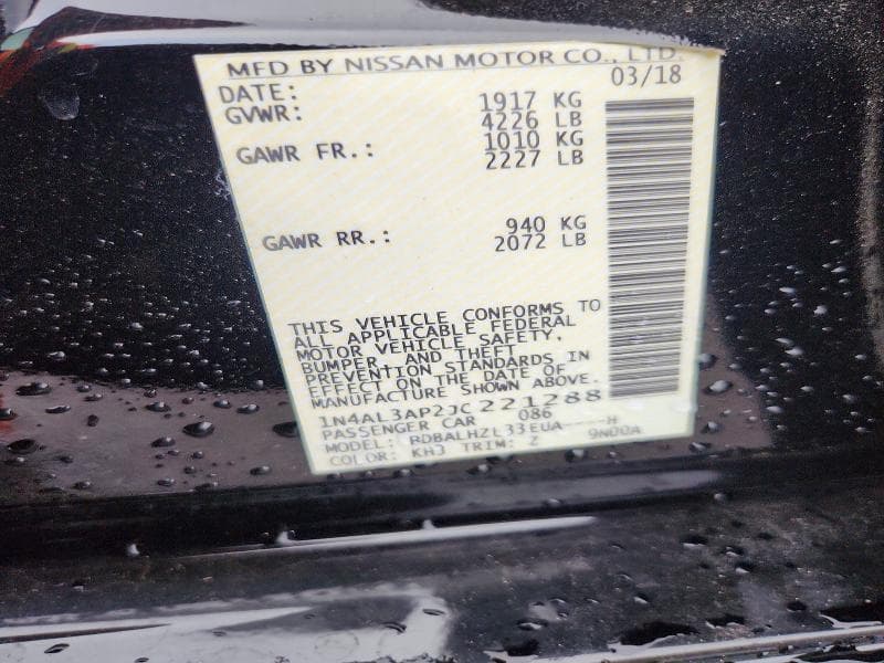 2018 NISSAN ALTIMA 2.5 SR 12