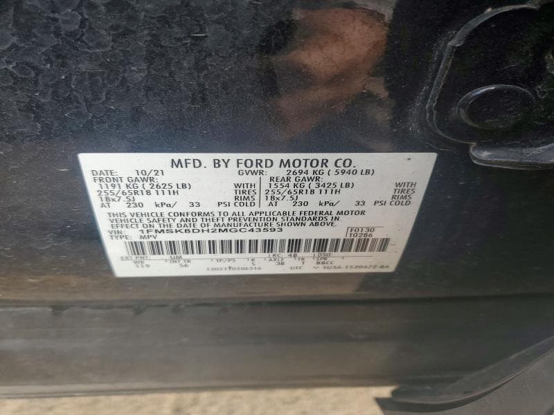 2021 FORD EXPLORER XLT 13