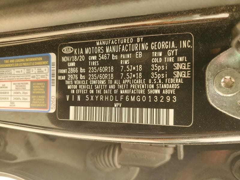 2021 KIA SORENTO EX 13
