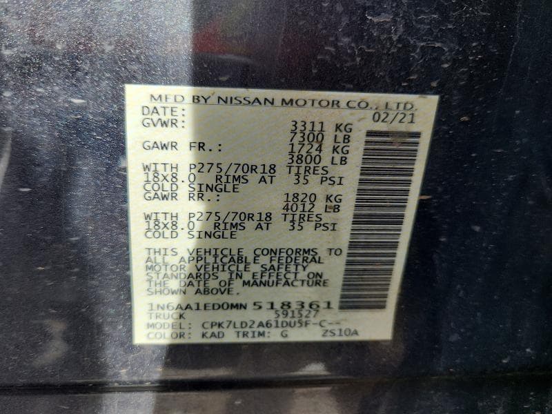 2021 NISSAN TITAN PRO-4X 12