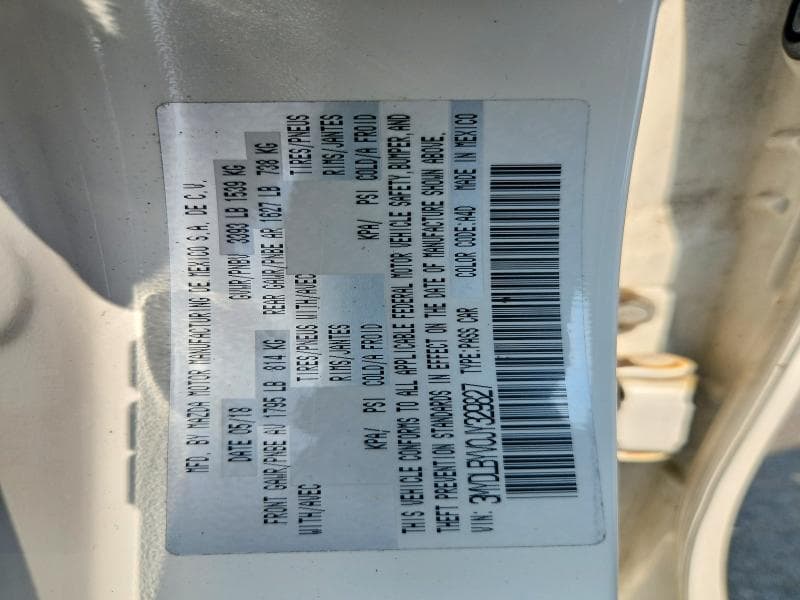 2018 TOYOTA YARIS IA BASE 12